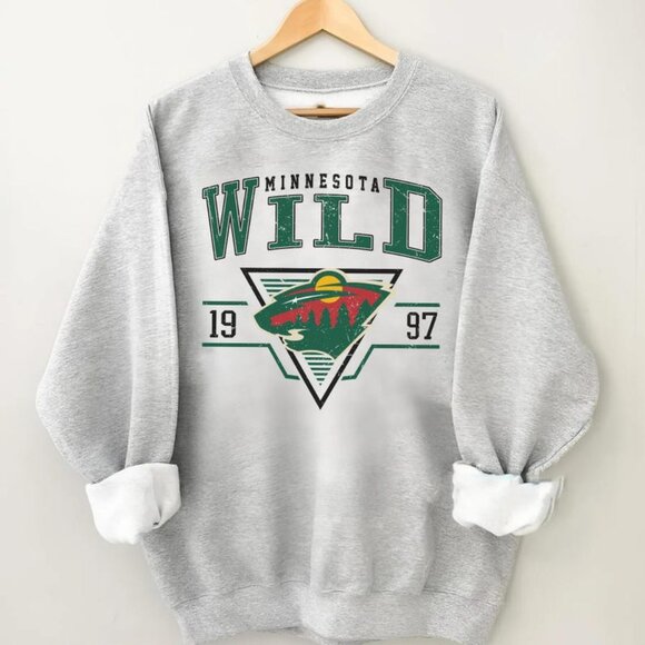 Vintage Minnesota Wild Sweatshirt, Retro Minnesota Wild Hockey NHL Sweatshirt - Picture 1 of 2